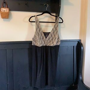 Cacique 18/20 lingerie dress black/tan lace NWT